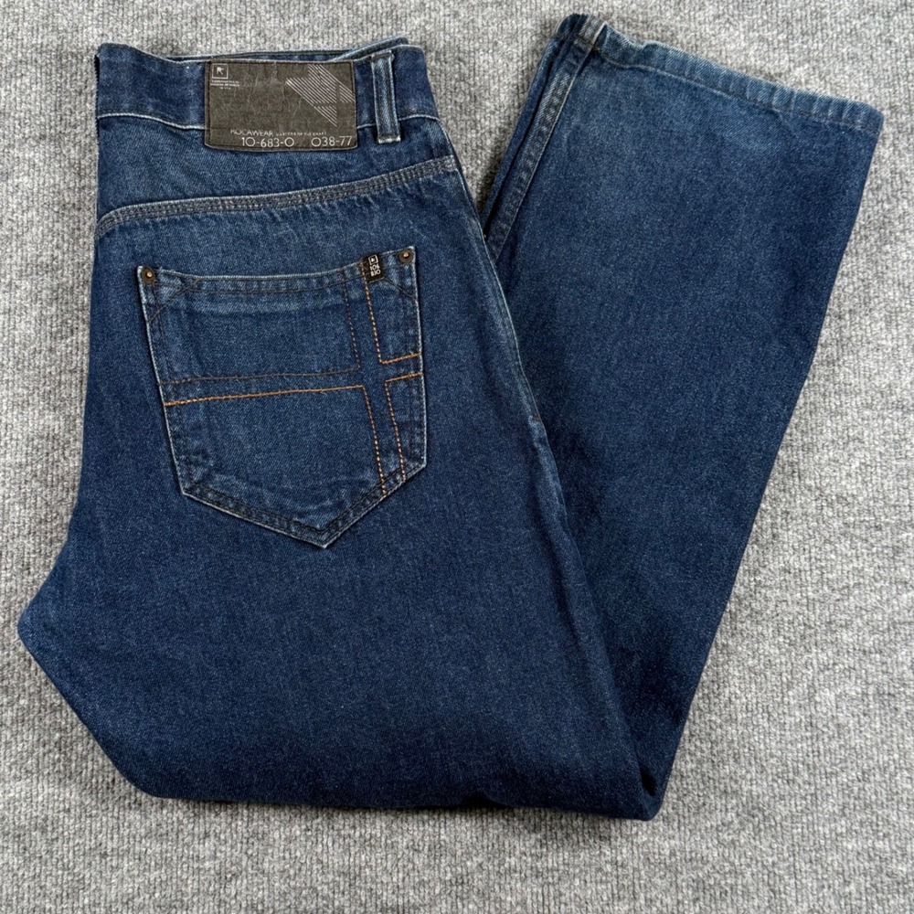 Vintage Y2K 90s Rocawear Mens 36x31 Regular Straight Dark Wash Denim Jeans Retro